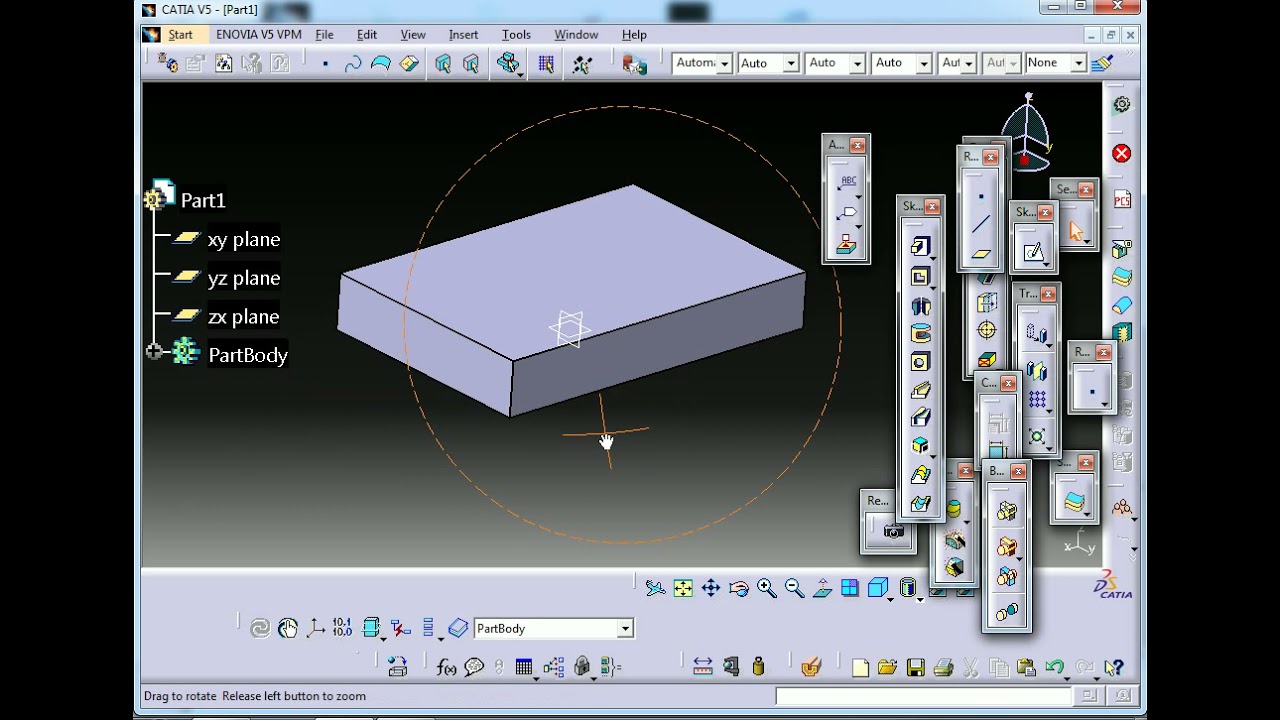 CATIA V5R20 Introdução comando PAD CATIA V5R20 - YouTube
