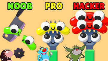 NOOB vs PRO vs HACKER in FORK N SAUSAGE Game | Oggy, Jack, Shinchan, Bob || Daddy Gaming