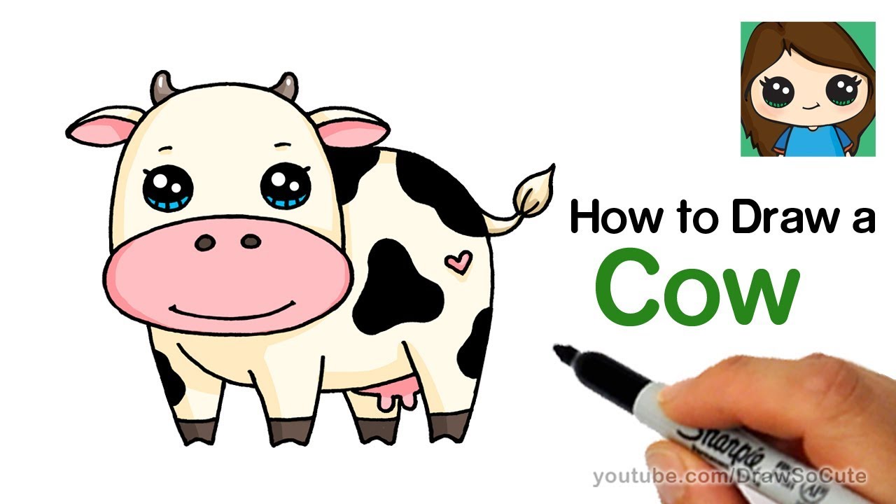 How to Draw a Cow Easy - YouTube