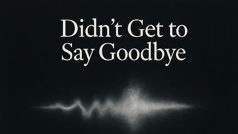 Didn’t Get to Say Goodbye – Dan Harman (Official Lyric Video)