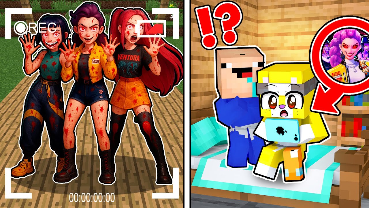 2 Noobs GRABAN y CAPTURAN a las GUERRERAS KPOP.EXE con una CAMARA OCULTA en Minecraft