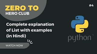 #4 - Complete Explanation of List in Python [in Hindi] | Python Crash Course | Praveen Kumar