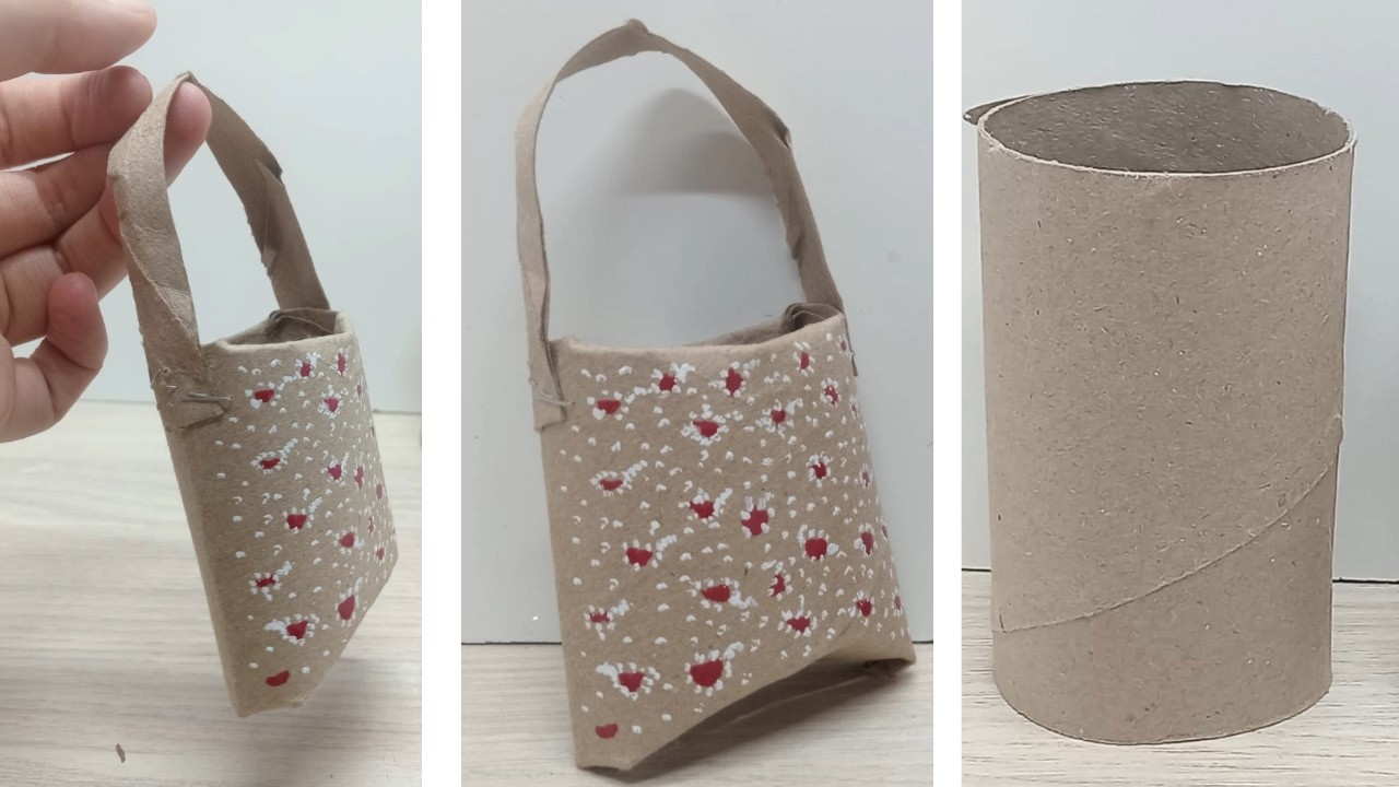Waste Cardboard Craft ideas | Best out of waste | Cardboard craft | Toilet paper roll backpack  #♻️