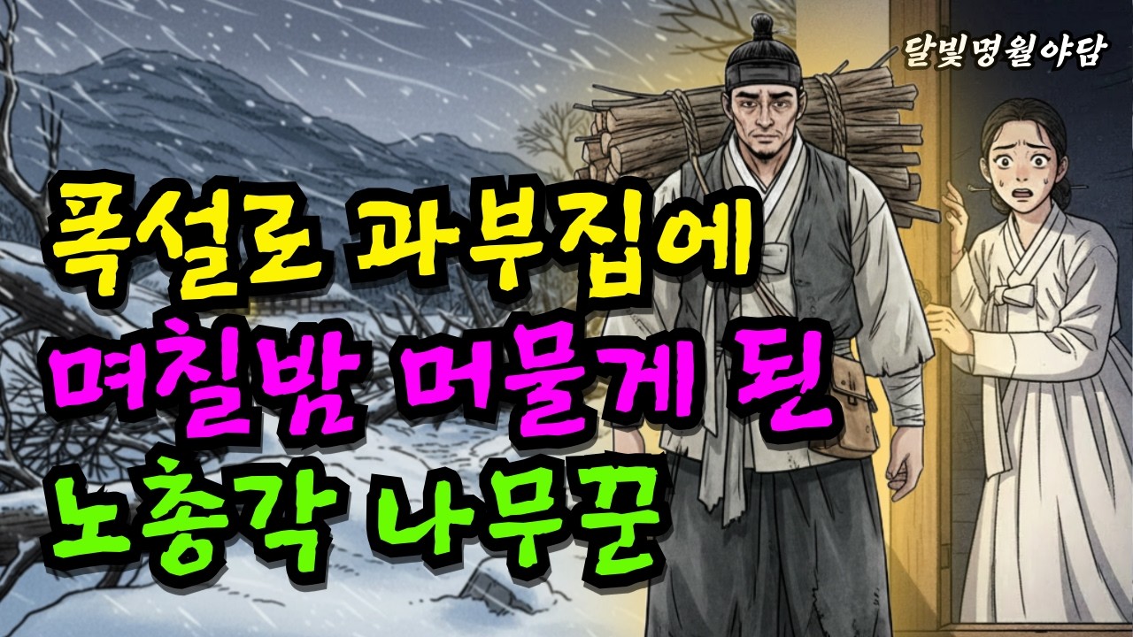 폭설로 과부집에 며칠밤 머물게 된 노총각 나무꾼 | 야담, 옛이야기, 민담, 전설, 오디오북