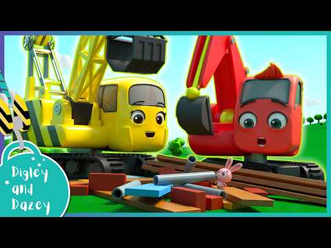 🚧 Bunnies Building a Barn? 🚜 | Digley and Dazey | Kids Construction Truck Cartoons