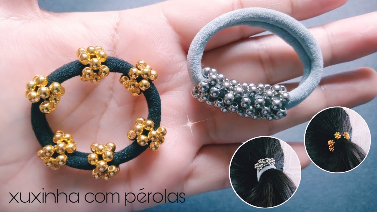 xuxinha bordada com pérolas/passo a passo.