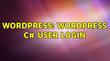 Wordpress: Wordpress C# User Login