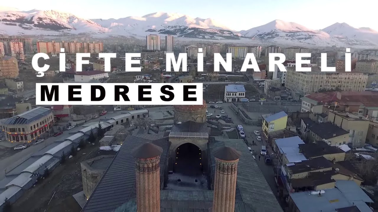 ÇİFTE MİNARELİ MEDRESE (ERZURUM)  Twin Minaret Madrasa 4k Drone