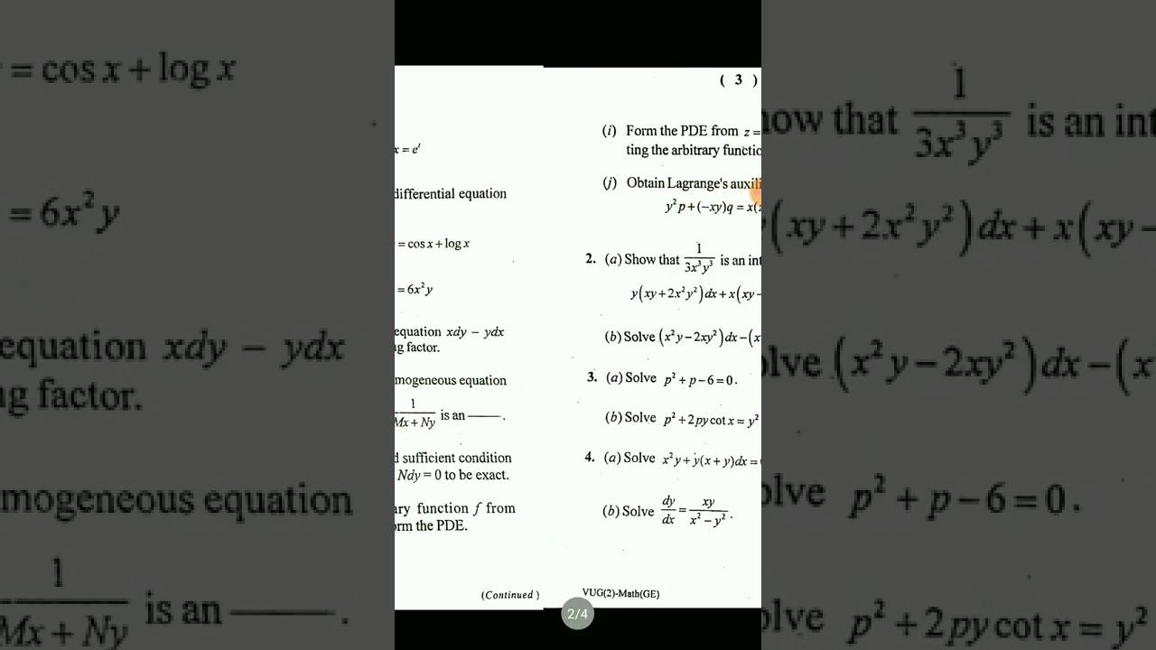 Sem 2 Math Generic 2020-23 VBU question paper