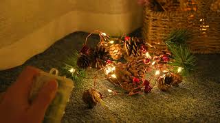 Yescom Pre-lit Christmas Garland with Lights Battery Remote Operated