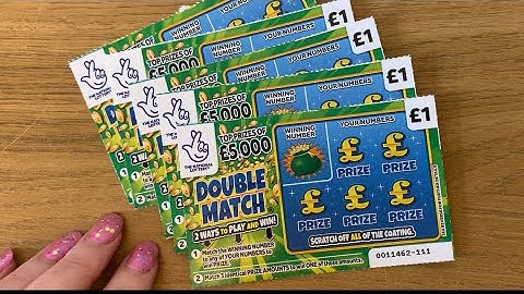 Nice Profit!! On New £1 Double Match Blue and Green Scratch cards UK National lottery £5000 jackpot