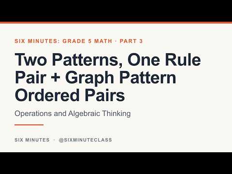 Two Patterns, One Rule Pair and Graph Pattern Ordered Pairs | Six Minutes: Grade 5 Math, Part 3