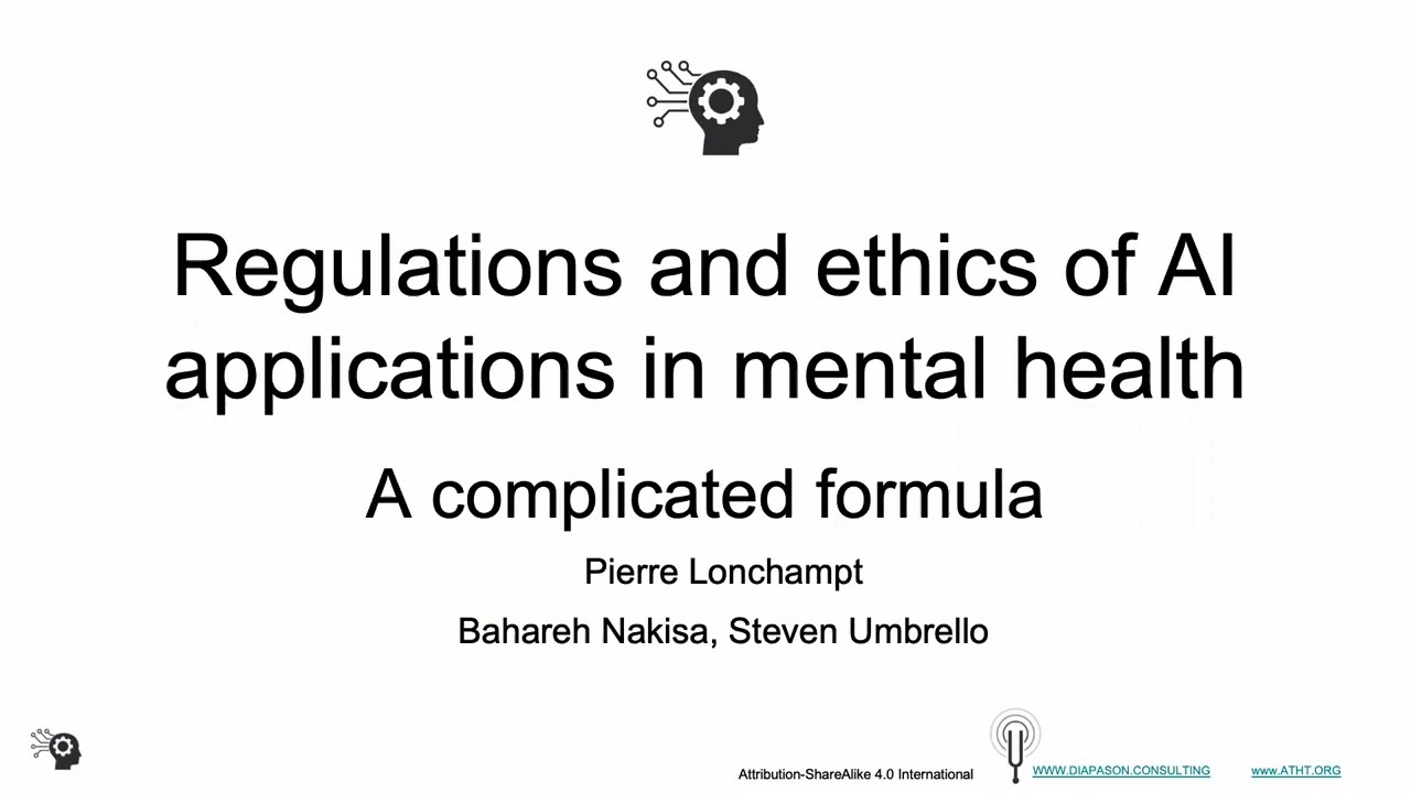 AIMH2021 - Regulations and ethics of AI applications in mental health - a complicated formula