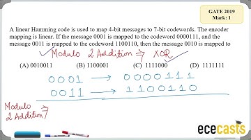 GATE 2019 Digital Electronics Hamming Code #ece #digitalelectronics #gate2019 #hamming