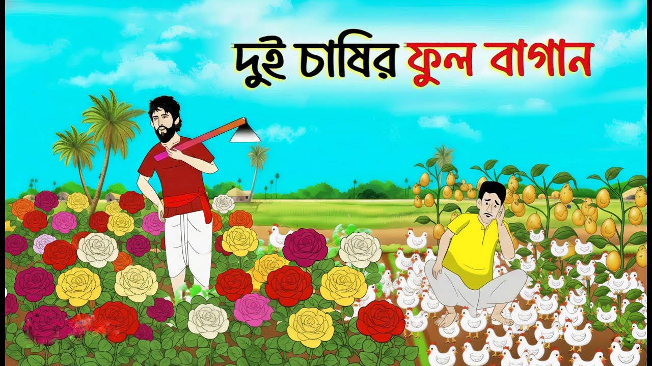 দুই চাষির ফুল বাগান | Thakurmar Jhuli | Bengali moral story cartoon | Bangla golpo