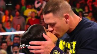 Video thumbnail of "John Cena and AJ Lee Kiss   WWE Raw 11 19 12"