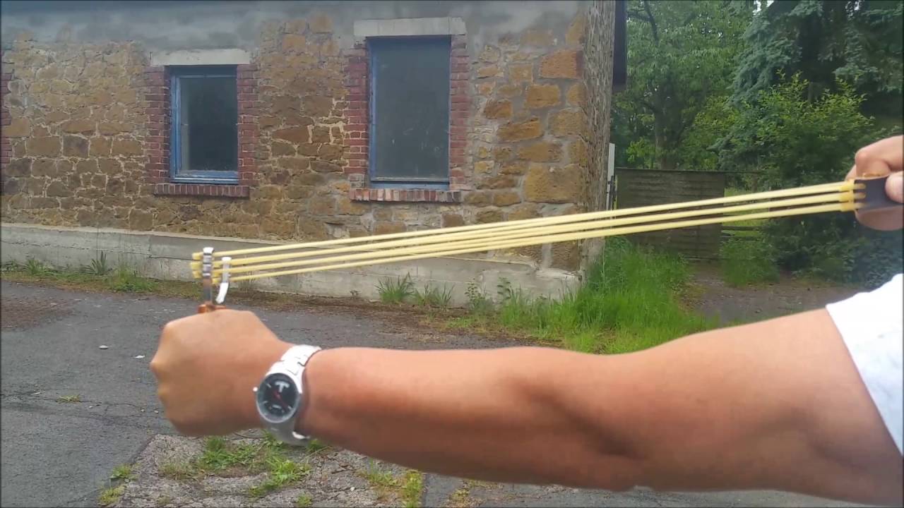 M Force Slingshot Katapult Schleuder Survival gear YouTube
