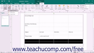 Publisher 2016 Tutorial Inserting and Deleting Columns and Rows Microsoft Training