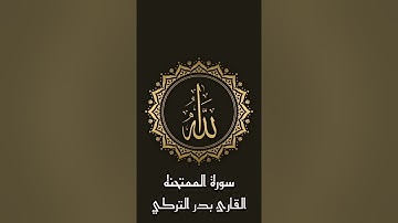 سورة الممتحنه للقارئ بدر التركي #قرآن #بدر_التركي
