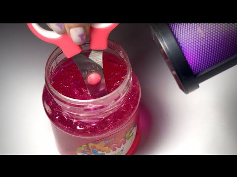 [ ASMR ] Poking Holes in Slime With Scissors ️ - YouTube
