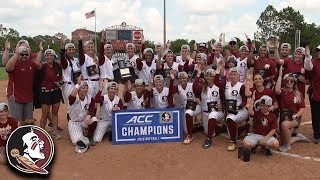 The florida state seminoles captured their sixth straight acc softball
championship, and 17th championship overall, in 8-0 win over north
carolina....