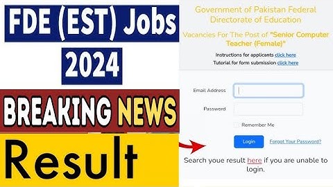 FDE EST Jobs 2024 | Result Announced | How check Result | Interview Update