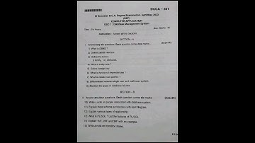 Database management system(NEP) 3rd semester  BCA 2023 #question paper bangalore north university