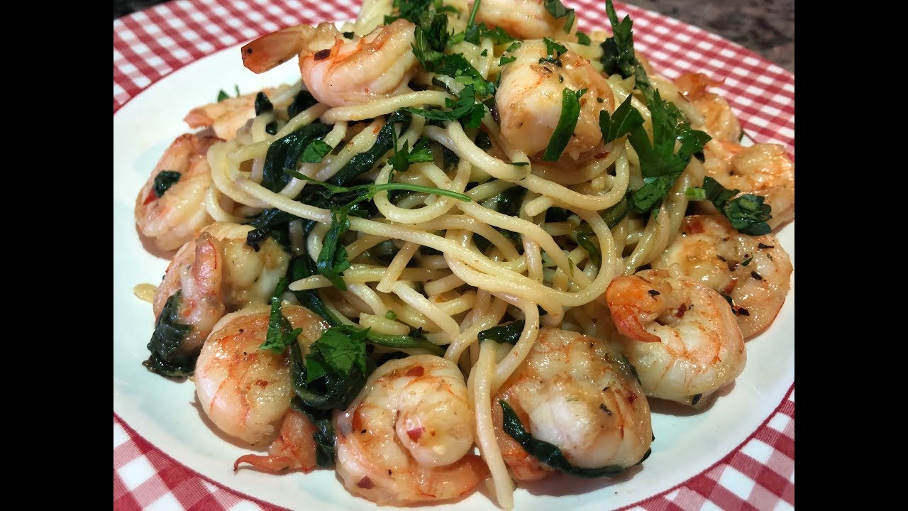 CAMARONES CON PASTA Y ESPINACAS PICOSITOS MUY FACIL Y RAPIDO 😱‼️