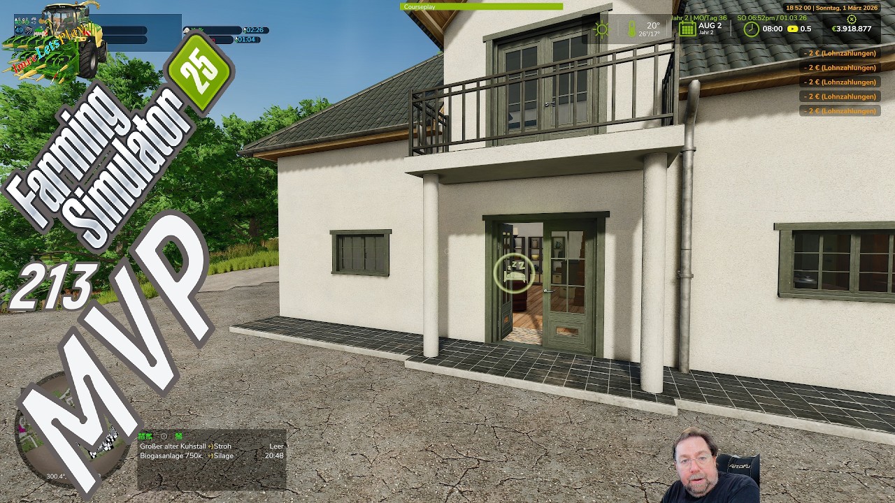 LS 25 MVP 4 Fach # 213 Ein neuer tag beginnt ich sammle weiter Silage ballen.