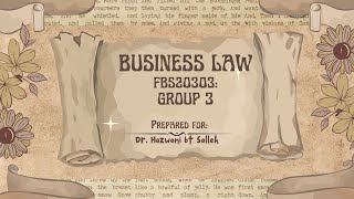 FBS20303: BUSINESS LAW : GROUP 3