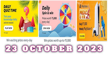 Amazon All Quiz Answers Today |23 October 2023 | @dailyquiztime #amazonfunzon