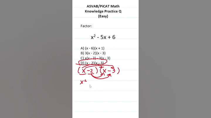ASVAB/PiCAT Math Knowledge Practice Test Question: Factoring #acetheasvab with #grammarhero #afqt