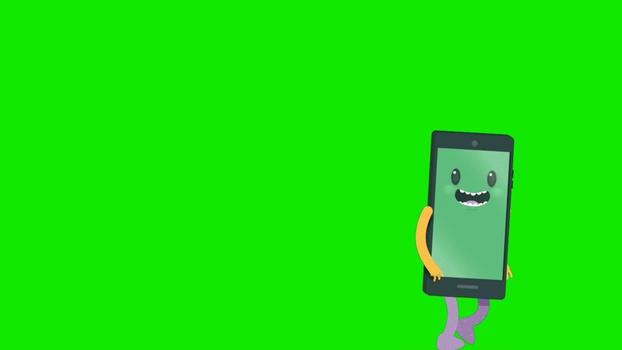 walking mobile phone cartoon animated green screen videos for youtubers. YouTube