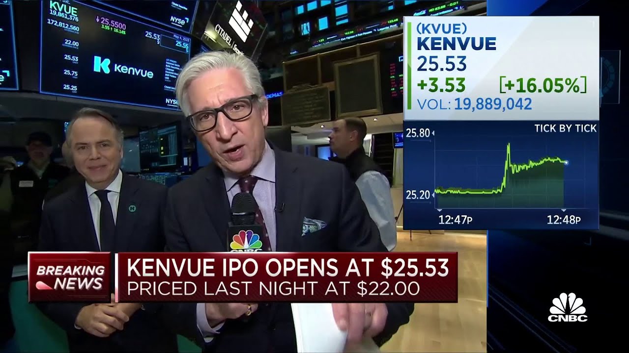 J&J's consumer health spinoff Kenvue begins trading at 25.53 per share J&J's consumer health spinoff Kenvue begins trading at 25.53 per share