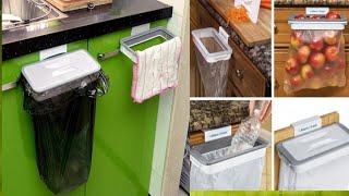 Hanging trash bag holder