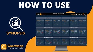 Quantsapp || How to use: Synopsis - F&O - Volume || Quantsapp #Options Analytics Tool