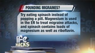 Have a pounding migraine? try eating some spinach instead of taking
pills.