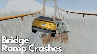 Bridge Ramp Crashes 2 - BeamNG Drive