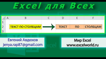 Разделить текст по столбцам в Excel / Text to Columns (Урок 6) [Eugene Avdukhov, Excel Для Всех]