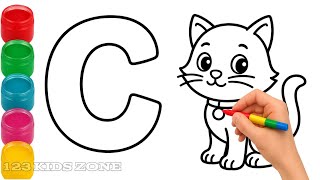 Alphabet, ABCD, ABC song, A to Z, Kids rhymes, collection for writing along dotted lines for toddler