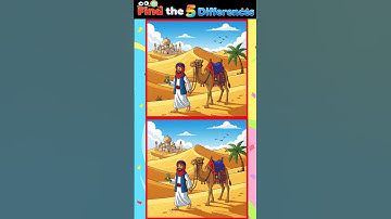 Find 5 Differences|🧐| Desert Puzzle Challenge |🐪🌴 | Spot the Difference Game|🤔| #shorts #viral