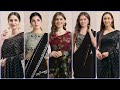 Black saree designs  simple black saree design  party wear black sarees  black saree design