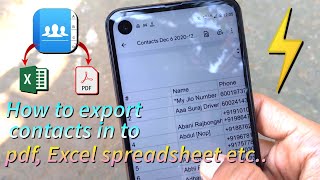 How to export & Print Contacts from Android Phones! 🤔 || Pdf, Excel spreadsheet etc screenshot 4