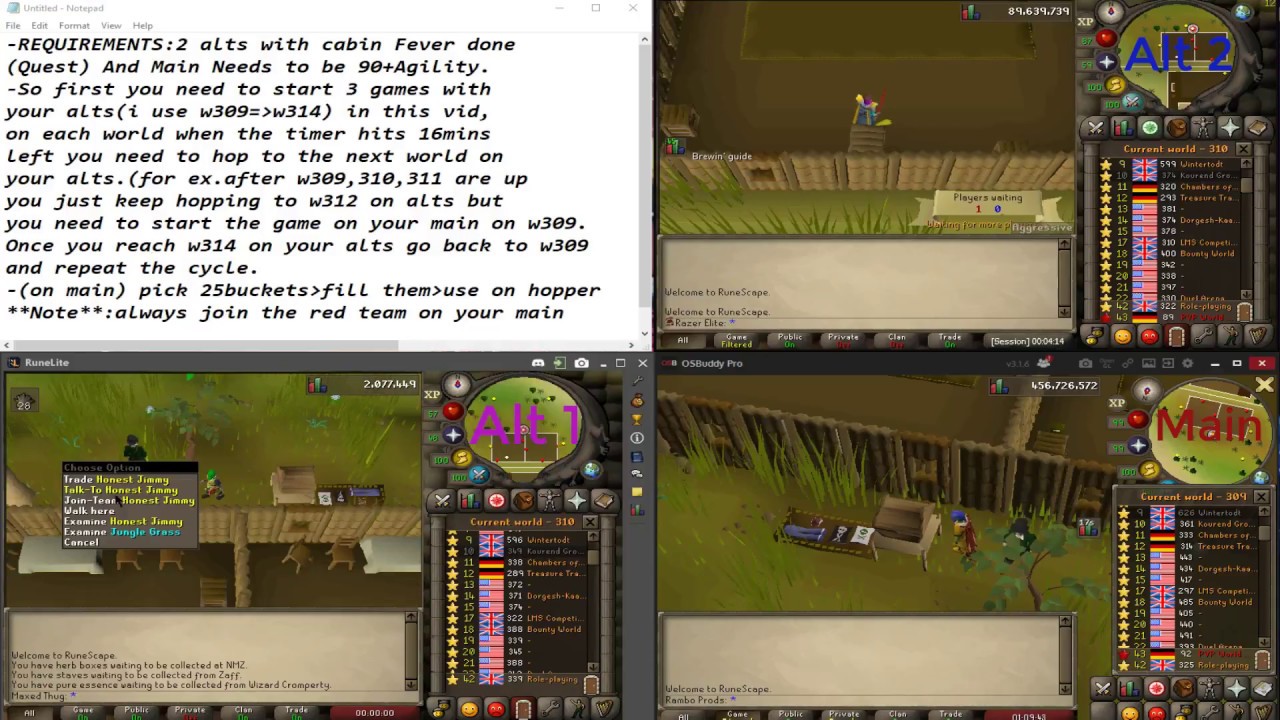 osrs 1 hour tb boosting 2 alts method youtube