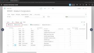 Business Central short video: Move line up/down - Customization