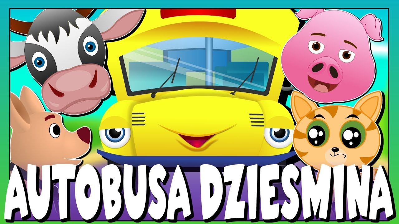 AUTOBUSA DZIESMIŅA | Kā runā dzīvnieki |  Bērnu dziesma latviešu valodā | Suns, kaķis, pīle