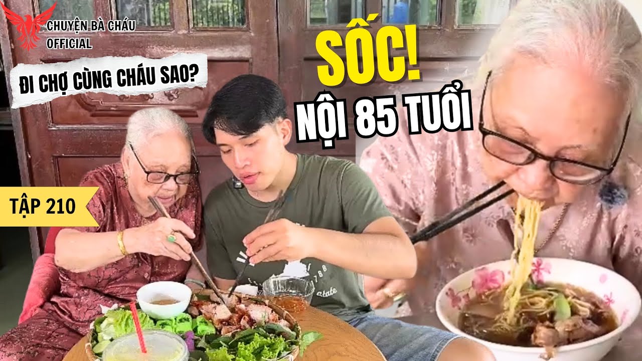 «85-летняя бабушка идет на рынок», покупает вермишель с жареной свининой и рисом вместе с внуком ...