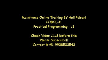 Mainframe COBOL For Beginners  | COBOL 11 V3 JOBJCL01 ||Real Mainframe | MAY 30 6.30am|Anil Polsani