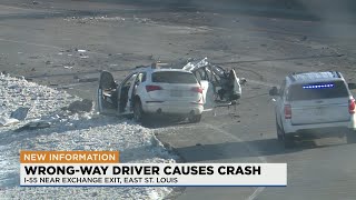 Wrong-way crash closes all lanes of WB I-55/70 in East St. Louis for several hours