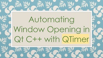 Automating Window Opening in Qt C+ +  with QTimer